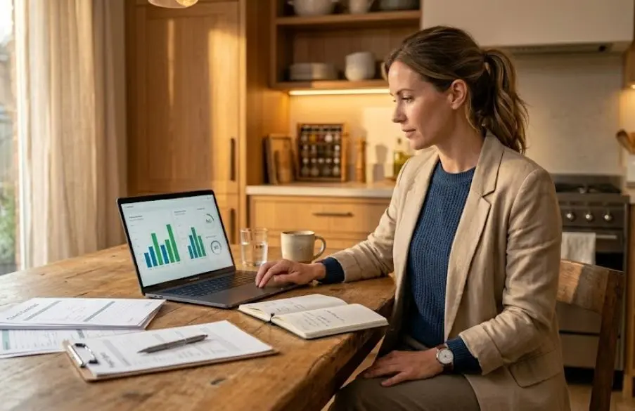 Can You Get a Business Loan as a 1099 Contractor? Independent contractor reviewing business loan options at a home workspace