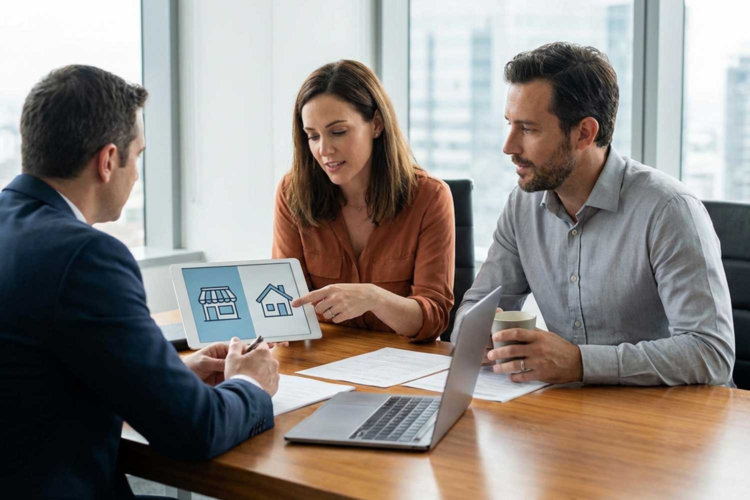 Comparison concept showing business loan versus personal loan decision