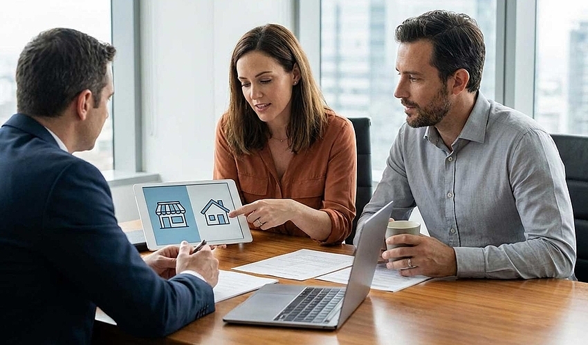 Comparison concept showing business loan versus personal loan decision