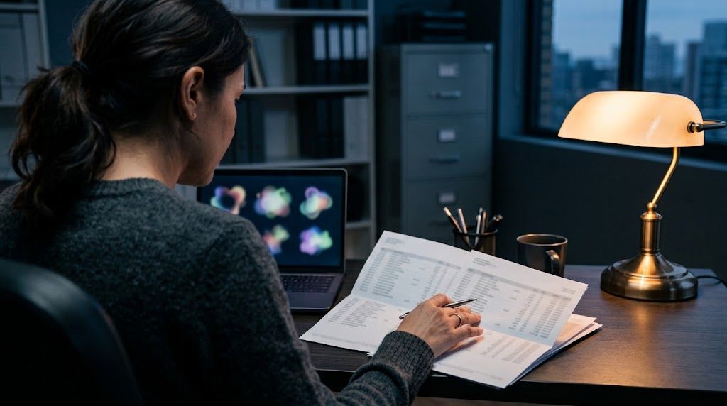 Business owner reviewing bank statements for business loans based on bank statements