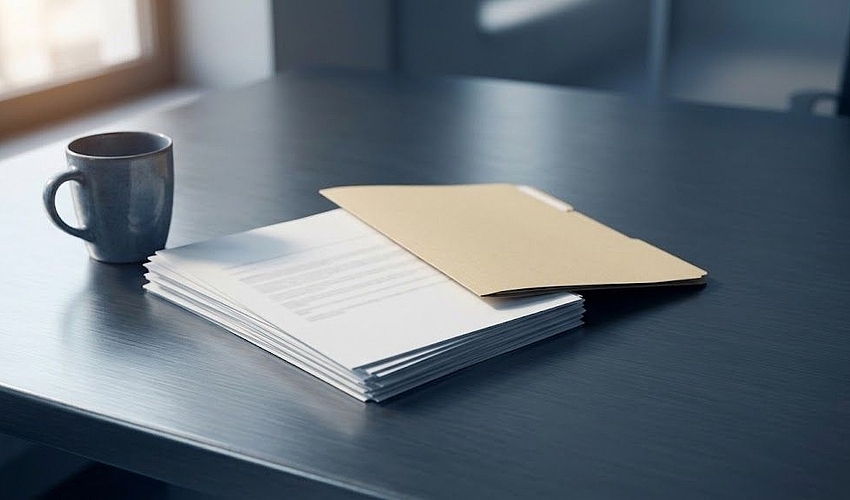 Business paperwork on a desk illustrating how invoice factoring rates and fees are calculated