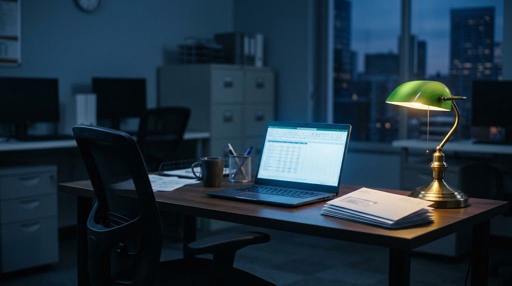 Stacked financing statements on a desk representing business loan stacking