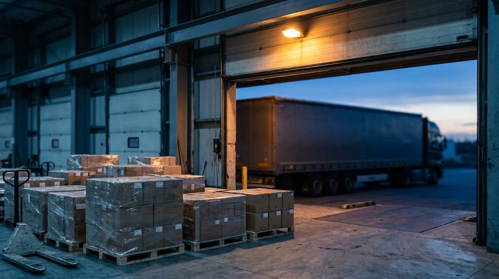 Warehouse loading dock representing purchase order financing for a confirmed order