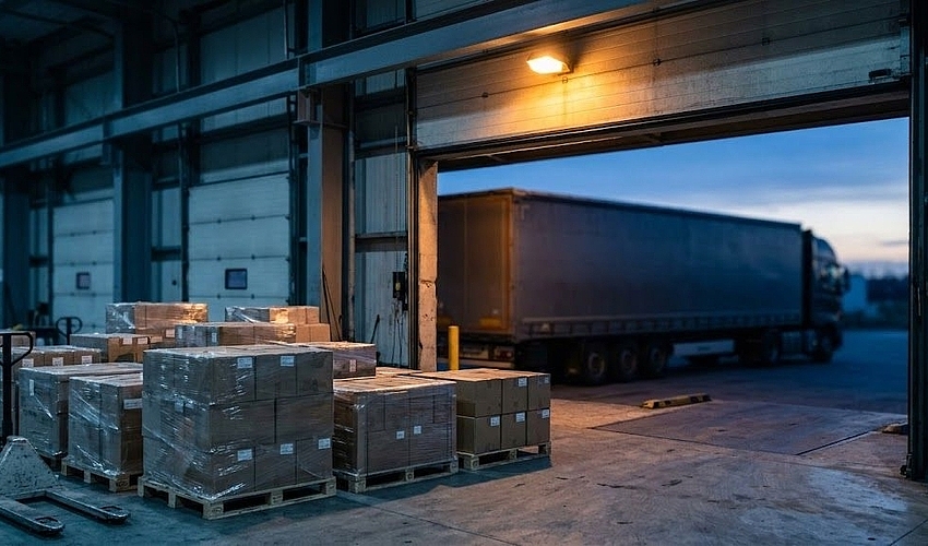 Warehouse loading dock representing purchase order financing for a confirmed order