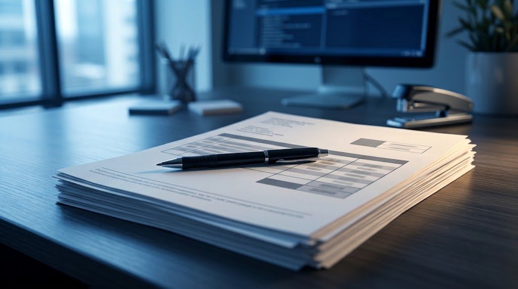 Stack of unpaid invoices representing recourse and non recourse factoring