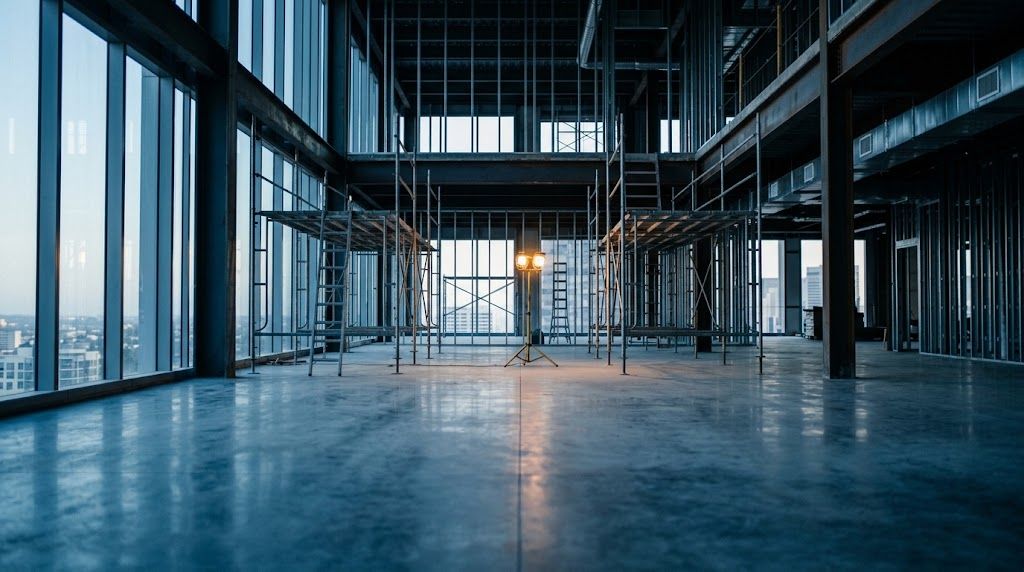 Commercial building under construction representing SBA 7a vs 504 loan uses