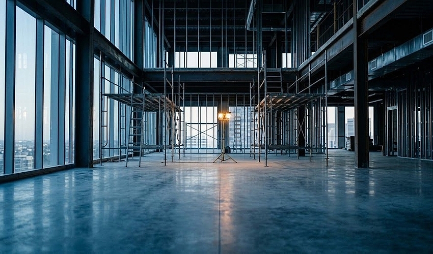 Commercial building under construction representing SBA 7a vs 504 loan uses