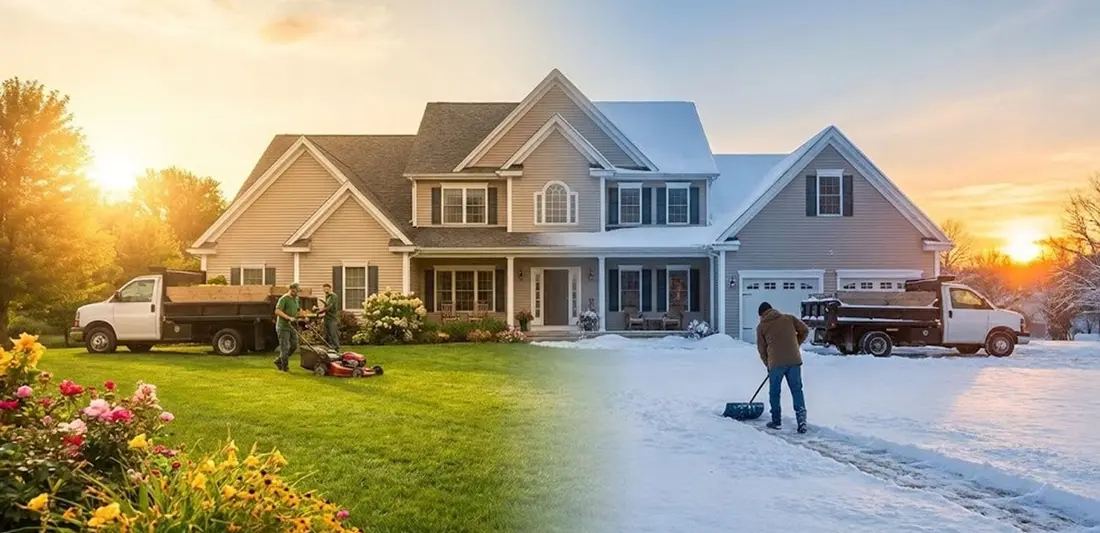 Seasonal Business Loans: Funding for Seasonal Companies Seasonal business landscape showing contrast between busy summer operations and quiet winter off-season